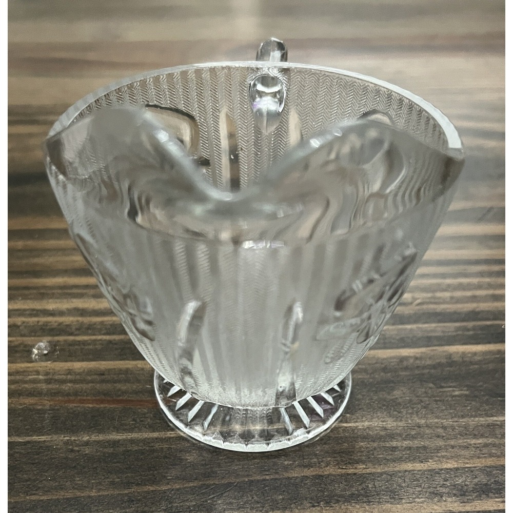 1930's Jeannette Iris & Herringbone Crystal Clear Cream‎ Dish Only Replacement - Picture 2 of 6